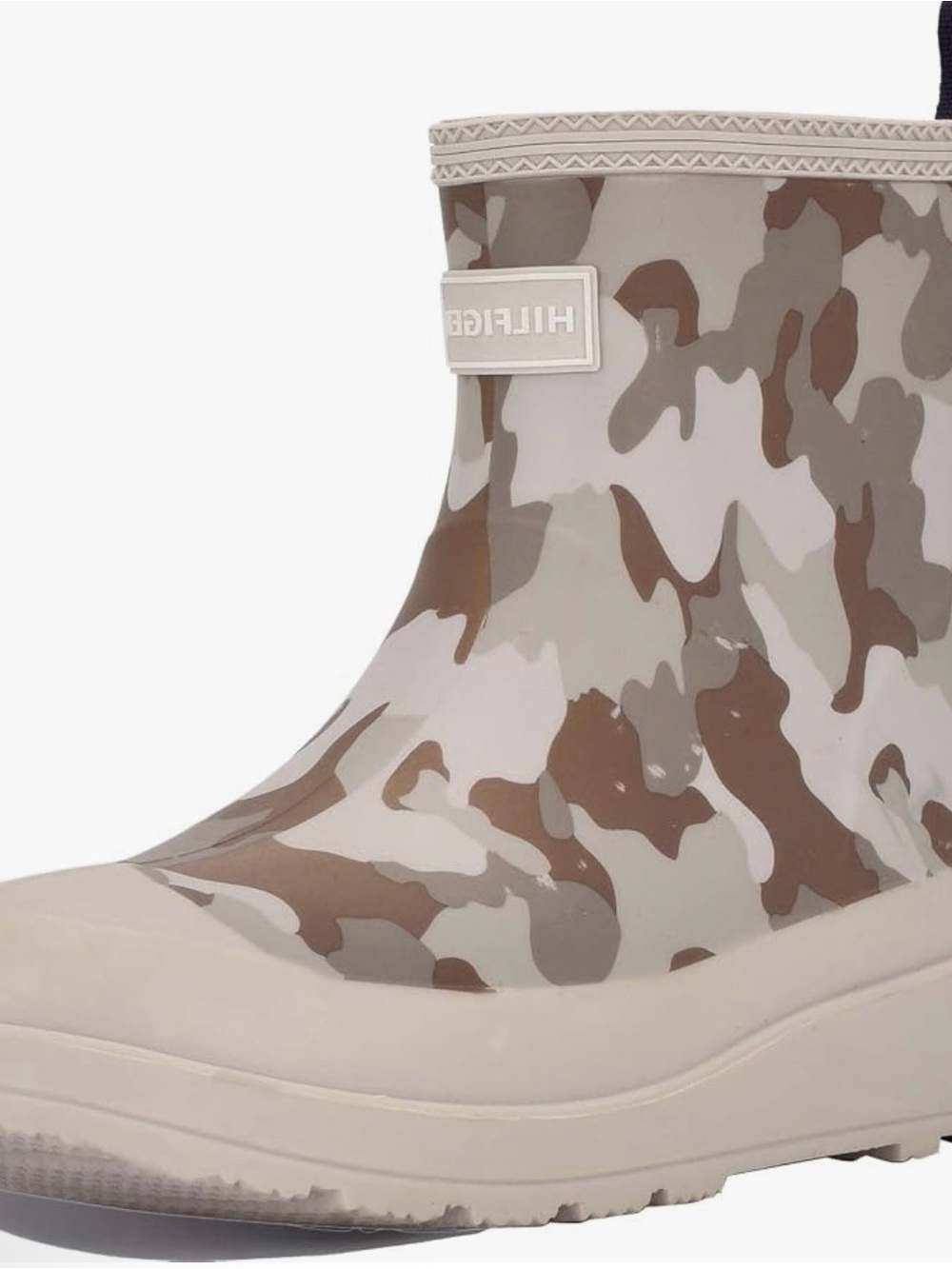 Tommy Hilfiger Beige, Brown & Gray Camo Ankle Rain Boots